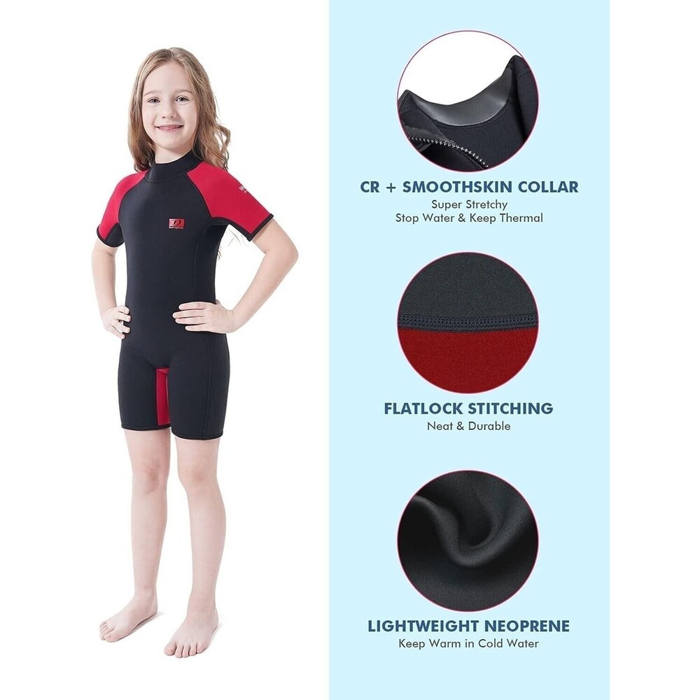 Kids Shorty Wet Suit Size 4, 3/2mm Back Zipper -Kids- NEW